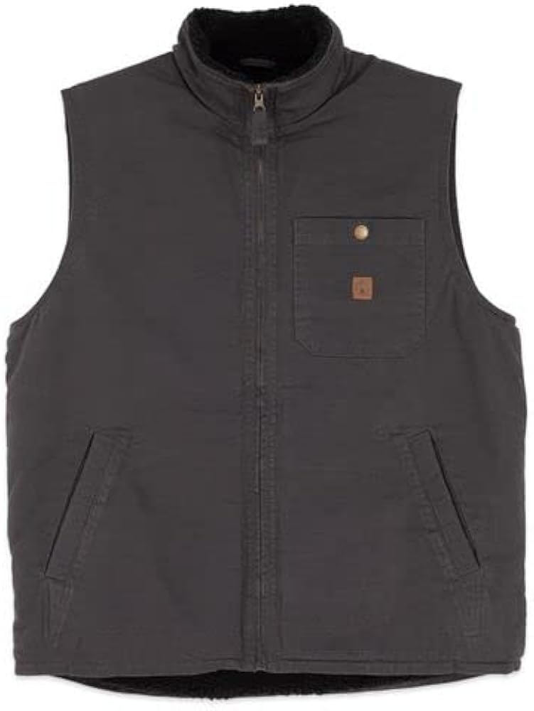 Coleman Microfiber Quilted Puffer Vest With Sherpa Collar Raven